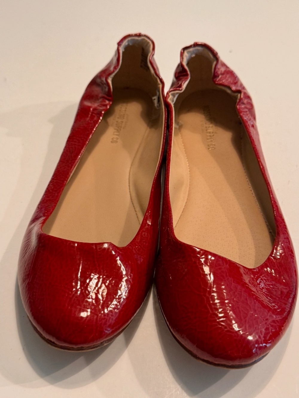 Mossimo Supply Co Red  Patent Leather Ballet Flats Size 8 - Elastic Back